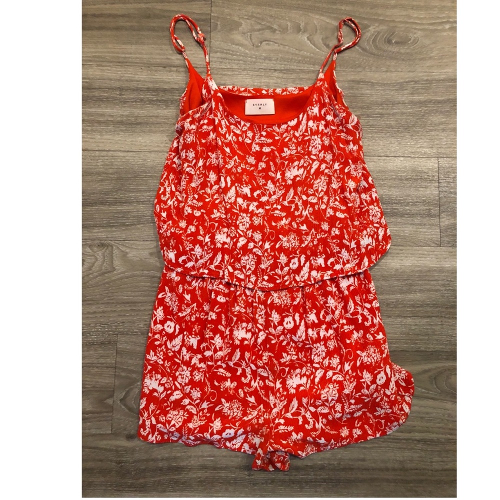 Red Floral Everly Romper